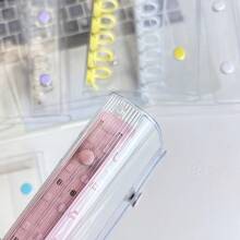 A7 Size Transparent Portable File Bag, Double Buckle Design, Suitable For Storing Photos, Can Also Be Used As Photo Album, Stationery, Notebook, Sticker Book, Office Supplies, School Supplies - Multicolor - View 5