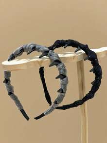 1 Piece Of Temperament Small Fragrant Style Pearl Yarn Headband For Women, Versatile And High-End Feeling For Going Out, Pressure Headband With Anti Slip Teeth, Women's Simple Basic Headband, Wavy Shape, Makeup Headband, Elegant Style Plastic Headband, Holiday Hair Accessories, Hair Accessories, Accessories, Women's Hair Accessories, Accessories, Women's Hair Accessories - 彩色 - 查看 8