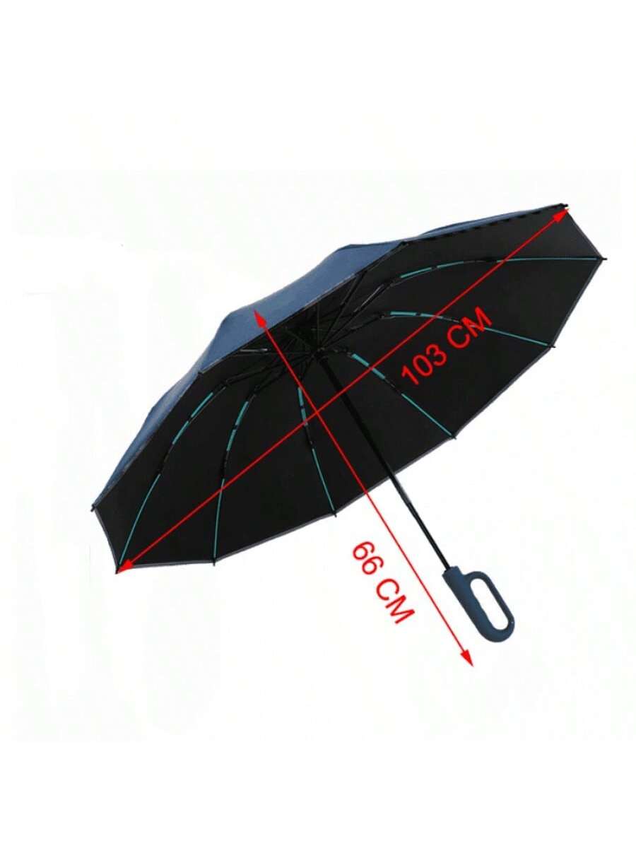 Paraguas automático con armazón entrelazado [doble varilla reforzada] 10 varillas - Azul marino
