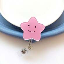 1pc Nurse Badge Clip, Cute Star Transparent Retractable Clip, Easy Clip-On Employee ID Badge Holder - Multicolor - View 7