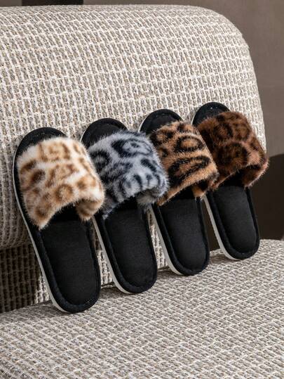 نعال داخلية مفتوحة الأصبع بطبعة نمر، خفيفة وراحة للاستخدام في غرفة النوم، مناسبة للجنسين، مناسبة لجميع الفصول