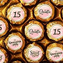 DQuinceanera Sweet 15 Round Sticker -Mis Quince Party Favors Sticker Labels Fit Chocolate 160 Pieces - 如圖 - 查看 3