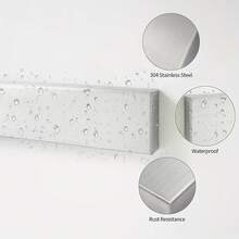 1个磁性刀架，壁挂式磁性刀架带挂钩 - 304不锈钢磁条 - 磁性餐具架 - 厨房餐具悬挂架 - 厨房收纳架 - 304不銹鋼刀架 - 查看 8