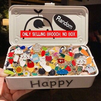 10/20枚卡通造型胸针套装，时尚配饰，哥特珐琅复古朋克深色胸针，可作衬衫、帽子、外套徽章，精致小礼物