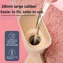 1pc 2000ml Elongated Hot Water Bottle, Refillable Warmer, Explosion-Proof Design, Winter Heating Item, Suitable For Heat Therapy, Warming Abdomen, Shoulders, Waist, Gift For Girlfriend/Boyfriend, Parents In Winter - Multicolor - View 6
