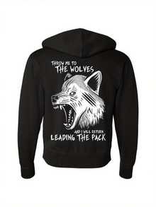 Tow Me To The Wolves Zip-Up Hoodie - 款式9 - 查看 1