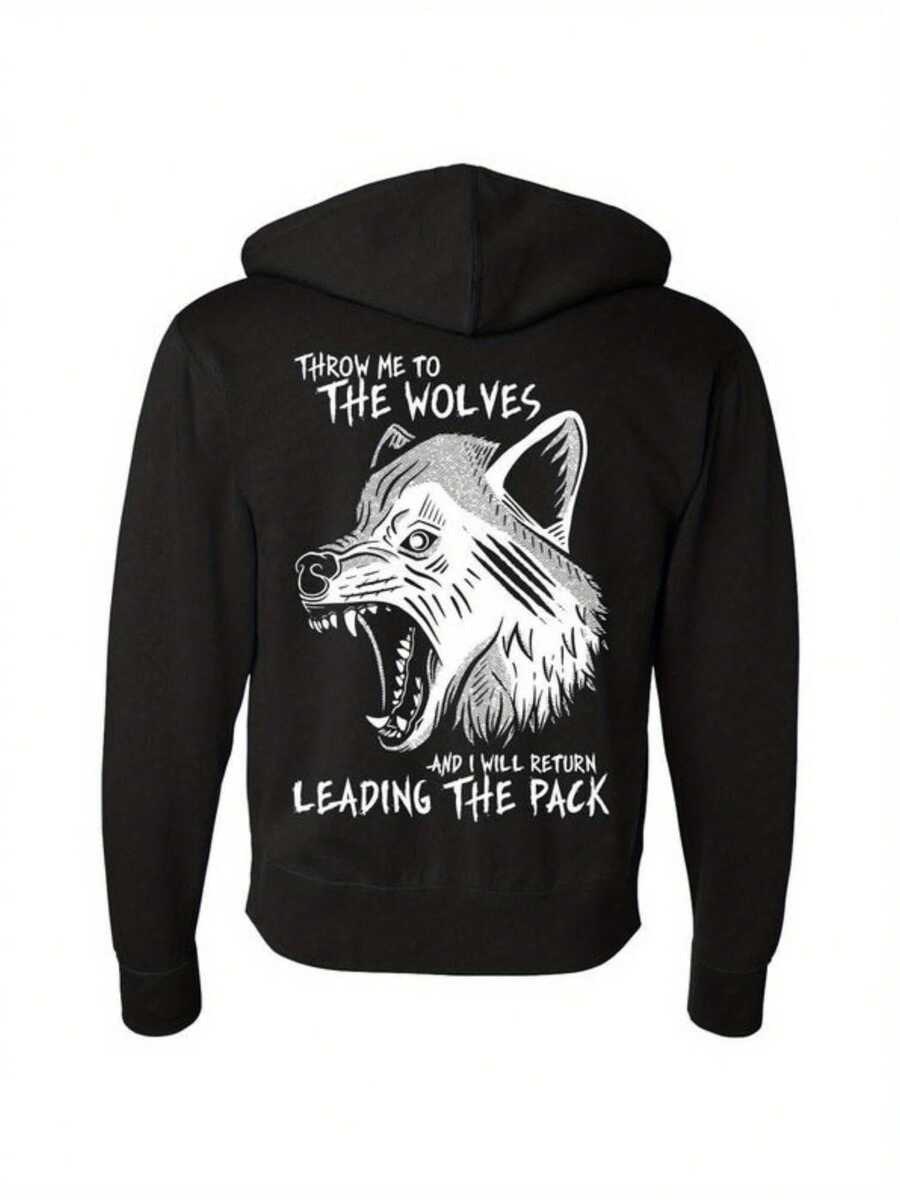 Tow Me To The Wolves Zip-Up Hoodie - 款式9 - 查看 1