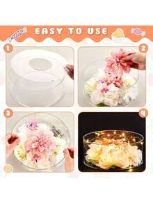 CHARMS 1 szt. Przezroczysty akrylowy okrągły lub kwadratowy stojak na ciasto, idealny do dekorowania kwiatami, balonami, papierem, światłami, deserami, słodyczami lub innymi kreatywnymi dekoracjami, prezent świąteczny