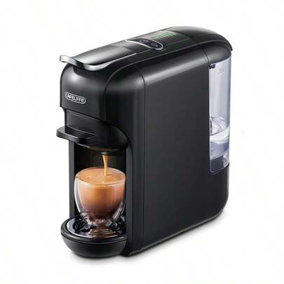 Macchina da caffè a capsule CAFELFFE 5 in 1 da 19 bar, macchina per caffè espresso caldo e freddo, compatibile con diverse capsule/cialde ESE da 44 mm e caffè macinato, 7 impostazioni del livello dell'acqua