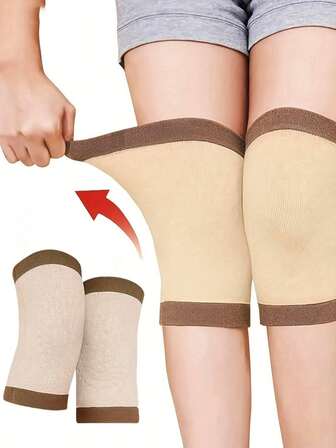 1双轻薄保暖羊绒护膝，舒适柔软羊毛纤维材质，运动跑步骑行支撑，男女通用