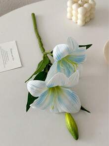 1pc Artificial Lily Flower, Fake Flower Decor, Suitable For Bedroom, Living Room, Vanity, Indoor Decoration, Realistic Lily Flower, Suitable As Graduation Gift, Wedding Decor, Dining Table Decor - Multiple Colors - View 8