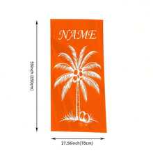 Khăn tắm biển tùy chỉnh với họa tiết cây dừa đơn giản và tên. Chiếc khăn thấm hút cao và nhanh khô này là vật dụng không thể thiếu cho các hoạt động bãi biển mùa hè như một tấm thảm bảo vệ cát. Đây là món quà hoàn hảo cho các hoạt động lướt sóng trên bãi biển, tiệc hồ bơi và tập yoga. Khăn tắm - Màu đỏ - Xem 2