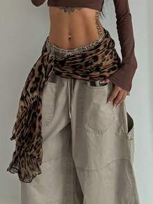 1件爵士舞臀巾/披肩，百搭纯色涤纶（聚酯纤维）豹纹印花 - 彩色 - 查看 4