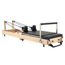 Foldable Pilates Reformer, Wooden Pilates Workout Machine For Home Gym Studio Use, Pilates Bed With Dual Resistance- Spring & Cord, Reformer Set With Sitting Box, Up To 400 LBS - Maple Foldable - View 8