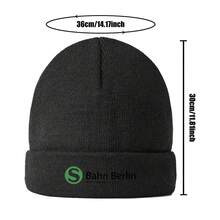 S-Bahn-Berlin Lightweight Warm Beanie - Elastic And Soft Acrylic, Vivid Green And Black Design With 'Bahns-Berlin' Logo, Perfect For Skateboarding, Outdoor Activities, And Urban Street Style, Machine Washable, Winter Headwear| Fashion Beanie| Comfortable Fit, Beanie, Hat, Suitable For Women's Christian Message, Duckduckgo, Benelli, Gojek - Đỏ - Xem 5
