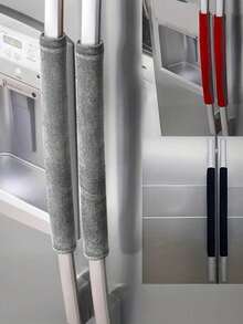 2 Pcs Double-Door Refrigerator Oven Handle Gloves, Oven Microwave Handle Gloves, Non-Slip Anti-Oil Warm Refrigerator Door Handle Gloves, Refrigerator Oven Handle Velvet Protective Cover, Handle Gloves,Kitchen,Kitchen Items,Food,Cooking,Camping,Vacation,Beach,Room Decor,Organizer,Party,Travel. - 彩色 - 查看 1