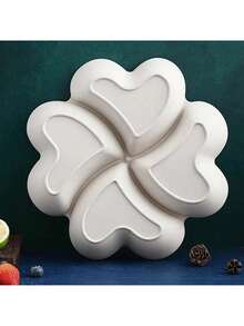 1pc Heart-Shaped Appetizer Platter With Dividers, Holds Dips, Chips, Nuts, Candies, Dried Fruits, Salad, Snacks, Kitchen Supplies, Christmas Gift