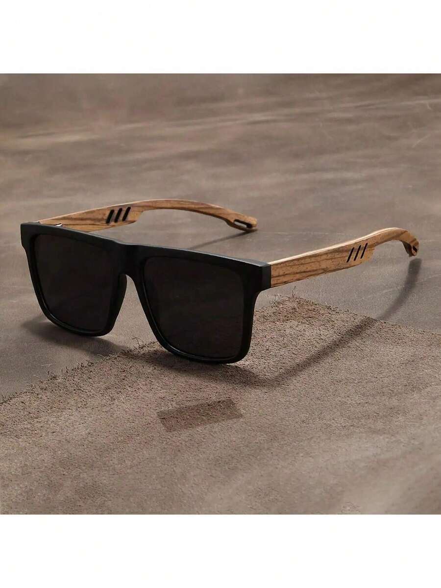 Ultra-Light Unisex Glasses - Retro Walnut Style Frame, Fashionable Glasses Without Prescription With, Suitable Daily And Formal Occasions - Valentine's Day And Father's Day - Wide Frame (>139mm), Casual Wear, Fashionable Design, Durable Material, Polarized Lenses, Unisex Accessories FDJR - 藍色 - 查看 1