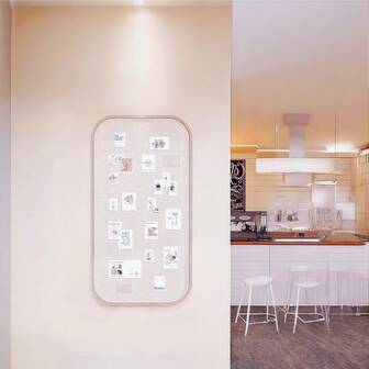 1pc 40*80cm Rectangular Decorative Bulletin Board, No Drilling Wall Mounted Memo Board, Study Room Memo Pad, Can Hold Photos DIY Display Board, Reusable For Home Office Classroom, Removable Bulletin Board, Minimalist European Style Home Decor, Suitable For Bedroom/Study/Living Room/Office/Classroom/Dorm - For Wall Decoration, Memo, Notes, Photo Display, Announcements, Schedule Planning, Learning Plan, Holiday & Themed Backdrops