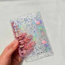 A7 Colorful Transparent Star Loose-Leaf Binder, Transparent Sticker Book, Seal Book Sticker Backing, Stamp Album, Miniature Book, 3D Stickers, Sticker Book, Photo Storage Bag, Book Cover, Trading Card Box, Can Be Used As Photo Album, Budget Planner, Diary, Notebook, Office Supplies - Multicolor - View 12
