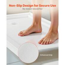 Shower Pan, 60″ L X 30″ W Single Threshold Shower Base, Rectangle Acrylic & PVC Showering Base In White, Slip-Resistant Showering Pan Bases With Drain & Cover For Bathroom, Left Drain Location - 60″ L X 30″ W Left Drain Location - View 5