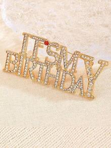 1 Piece Luxury English Letter Birthday And Various Style English Letter Brooch Fashion High-End Suit Lapel Pin Suitable For Women Party/Birthday Gift Accessories Office Accessories Shirt Jacket Jewelry Christmas Halloween - A - View 6