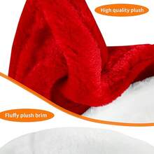 1/3 pièces Ensemble de chapeaux de Père Noël rouges moelleux avec bordure et doublure en peluche pour adultes hommes femmes - Fournitures et cadeaux pour fête de Noël et du Nouvel An, décoration de Noël festive, matériau en tissu, sans plume, sans alimentation électrique, décoration de vacances pour la maison et la cuisine - Multicolore - Voir 11