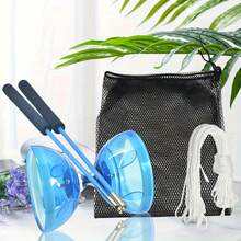 3轴承陀螺式中国悠悠球套装，带破坏者杆和网袋 - 易于发射/更快稳定，经久耐用（透明）