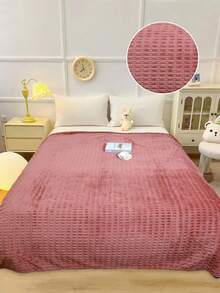 200*220cm Frazada De Franela a Cuadros De Estilo Tradicional Acogedor, Suave Terciopelo De Panda (Fibra De Poliéster), Cálida, Suave y Acogedora Para Siestas, Oficina, Camping Al Aire  Uso En El Sofá - Beis - Ver 10