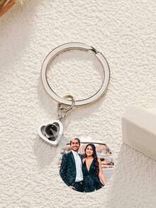 Customized Personalized Photo Projection Keychain, Keyring With Photo Inside, Suitable As Gift For Men On Holidays, Halloween, Christmas, Wedding Anniversary And More - Projection-heart-shaped Keychain - View 9