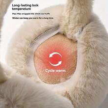 1个仿兔毛绒保暖防风耳罩，护耳保暖可折叠耳罩，可爱学生耳罩冬季骑行防护耳罩防冻毛绒耳袋，适合户外滑雪、骑行和徒步旅行 - 彩色 - 查看 10