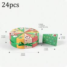 6个/12个/24个圣诞树三角纸质礼盒姜饼人饼干糖果零食盒DIY圣诞派对用品 - 彩色 - 查看 15