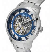 Fossil 男士自动机械不锈钢三针腕表，不锈钢表壳/防刮玻璃 ME3260 - 銀色 - 查看 4