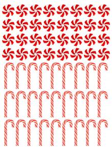 10/20套迷你圣诞拐杖糖装饰套装，仿真糖果装饰薄荷糖饰品，圣诞餐桌散落装饰，红白糖果花瓶填充物，可用于装饰、派对礼品、手工制作、新年、圣诞树挂饰、新年生日礼物 - 紅白色 - 查看 8