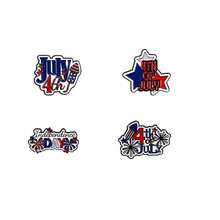 1-4Pcs  Day Badge Pins Brooch For Men Women 4th Of July White Blue Red USA American Flag Lapel Pins American Star Pins Patriotic Brooch Jewelry{Inchcolor_nameinch:Inch4Pcsinch} - 4pcs - 查看 2