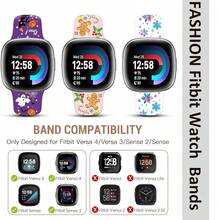 Compatible con la correa del reloj Fitbit Versa 3, Versa 4, Sense, Sense 2, Correa de repuesto de silicona con patrón navideño {color_name:Rosa Jengibre, size_name:Para Versa4/Versa3/Sense2/Sense - PinkGingerman - Ver 8
