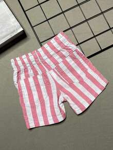 Kit 2 Shorts Linho Menino Recém Nascido Mauricinho Bermuda Infantil Listradas OPLK