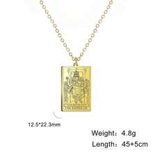 TEAMER Stainless Steel Tarot Cards Necklace Vintage Tarot Jewelry Good Luck Amulet Pendants For Women{Inchcolor_nameinch:InchGold-THEEMPERORinch} - 黃金-THEEMPEROR - 查看 8