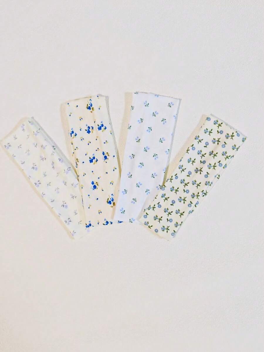 1/3/4 件装时尚印花发带，女士款，弹性防滑软布发带，Y2K 风格发饰，返校季礼物，送给女孩的生日礼物，圣诞节礼物，送给妻子、姐妹、朋友的礼物。秋冬季度假装扮发带，女士优雅围巾。 - 彩色 - 查看 1