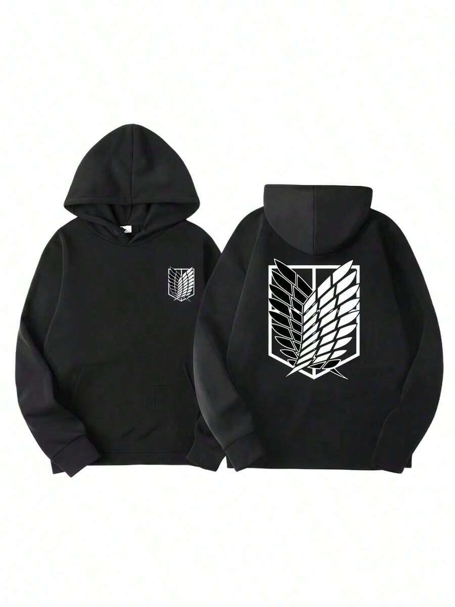2025New Attacks Ons Titans Men's Hoodie Anime Hoodies Men Women Streetwear Pullover Harajuku Hoodies Sweatshirt Clothes Male Sportswearlong Sleeve Tops,Tops,Hoodies,Winter Clothes For Women,Hoodies,Tops - màu đen - Xem 1