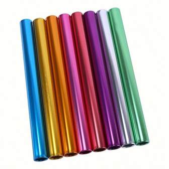 8pcs 2.7cm Electroplated Relay Baton, Aluminum Alloy Relay Baton For Track And Field Competition
