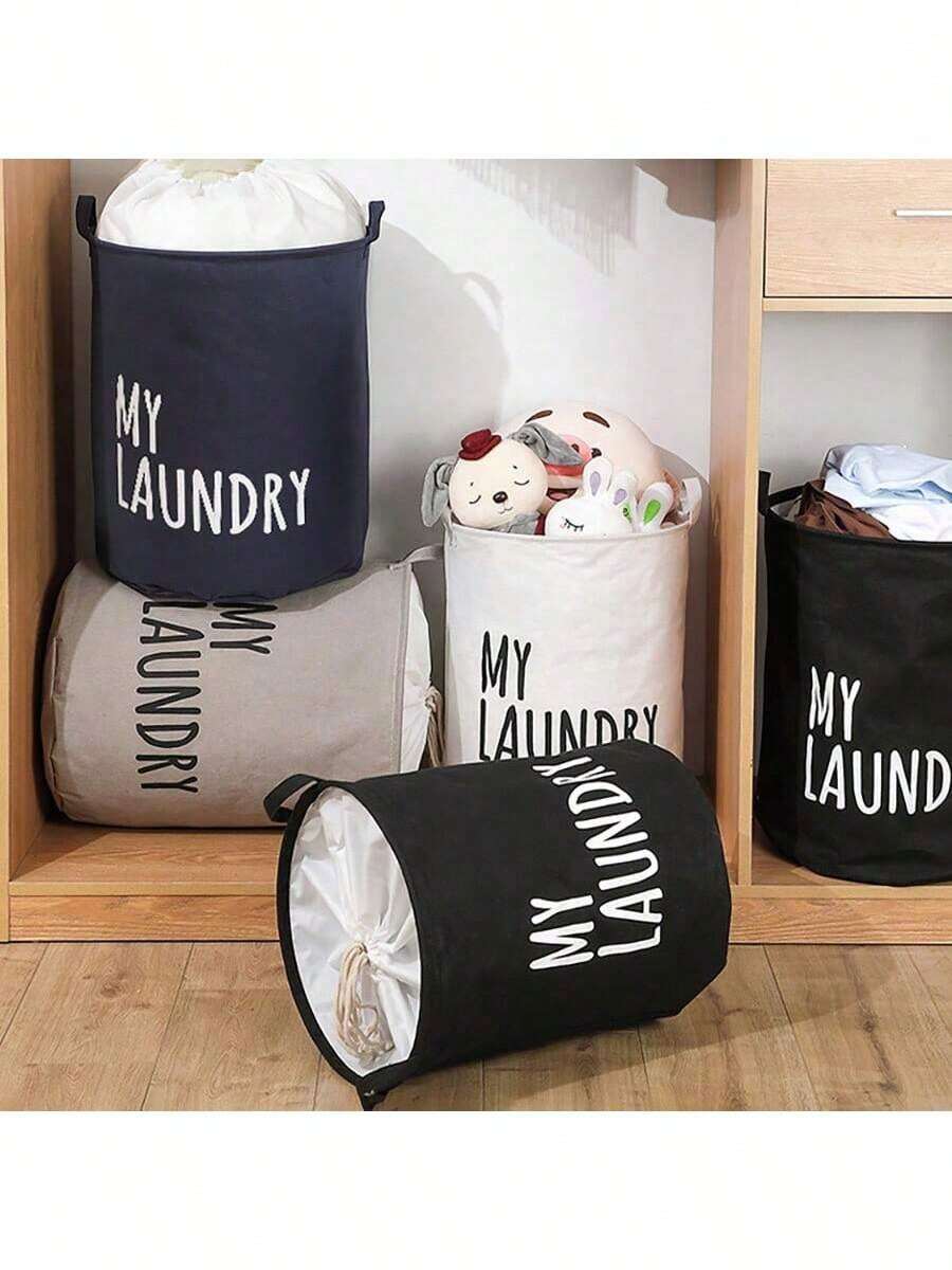 Foldable Waterproof Fabric Laundry Basket, Large Size Dirty Clothes Storage Bin, Bathroom Toy Organizer, Minimalist & Practical