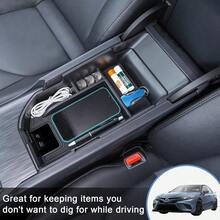 TOPINSTALL Center Console Tray Compatible With 2018-2024  Camry XLE XSE And 2020-2023 2024 Camry LE SE With Dual USB Ports Interior Accessories Armrest Storage Console Organizer ABS Material - 20182024Black - View 5