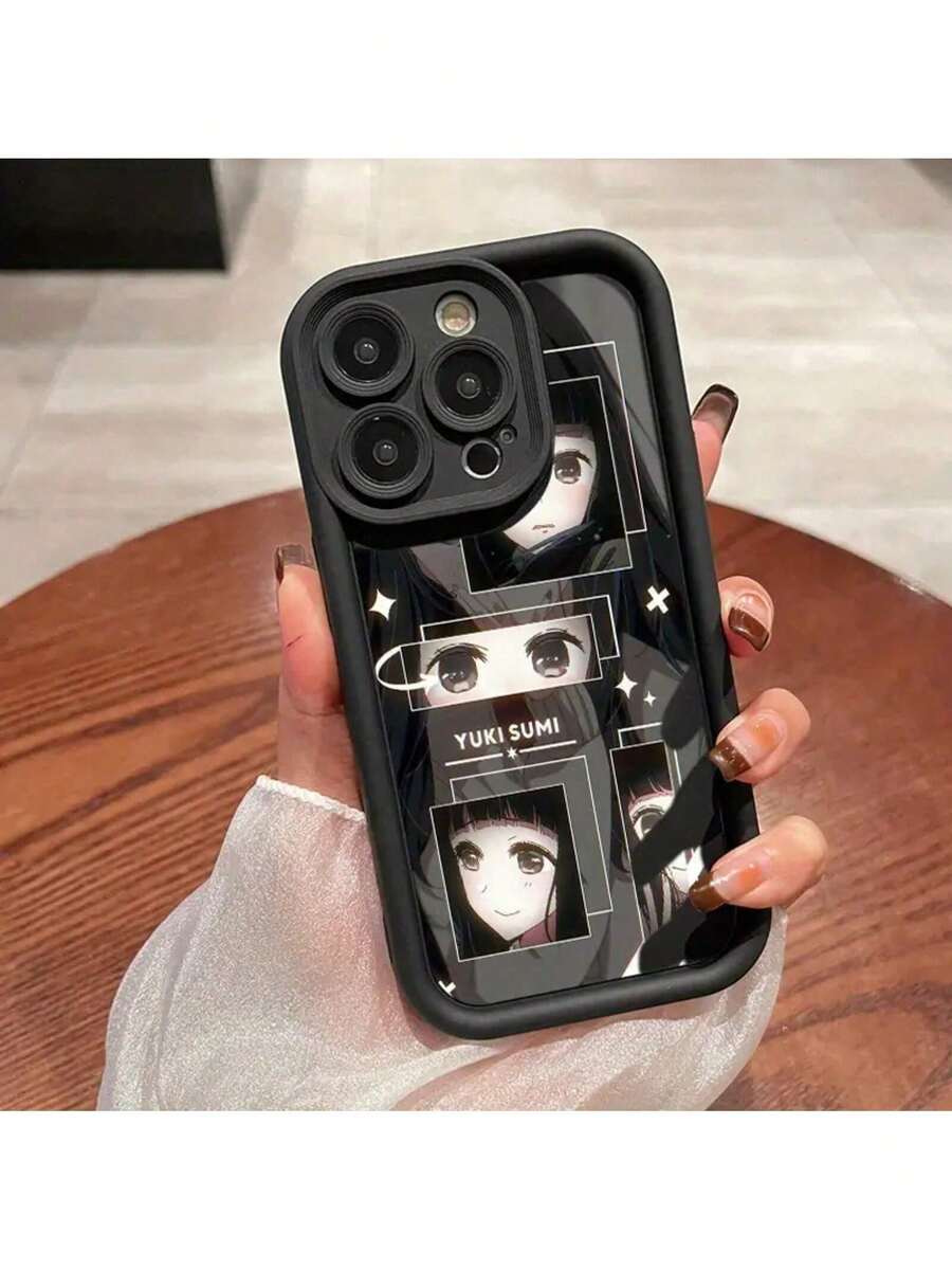 Compatible With 15/15Plus/15Pro/15ProMax, 14/14Plus/14Pro/14ProMax, 13/13Pro/13ProMax, 12/12Pro/12ProMax, 11/11Pro/11Pro, Anime Character Collage Pattern Phone Case, Full Protection Shockproof - Silver - View 1