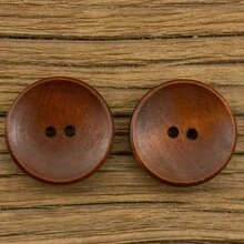 十大复古木质纽扣，适用于外套、风衣和针织衫 - 双面羊绒质感，多种尺寸可选：15/18/20/23/25毫米 - 大地棕色 - 彩色 - 查看 7