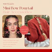 20pcs Red Plaid Bow Clips - Satin Small Gingham Bow Hair Clips - Coquette Y2K Hair Accessories Girlsvalentine's Day 64EW - 綠色 - 查看 5