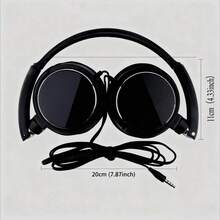 1 buc Căști over-ear cu fir, cu conectare de 3,5 mm - Alb și negru la modă, căști confortabile și căptușite, cablu, ideale pentru jocuri, ascultare muzică și vizionare video