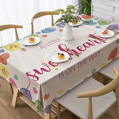 1pc Valentine's Baby Shower Backdrop - "Little Sweetheart On The Way" Decoration Banner With Colorful Hearts, Photo Booth Prop & Cake Table Banner For Sweetheart Baby Shower