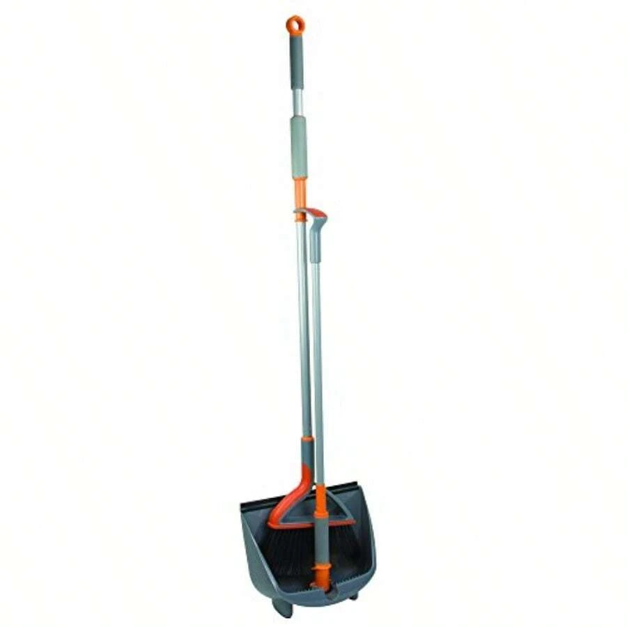 Quick 'n Easy Upright Broom And Dustpan Set In Gray/Orange For Efficient Home Cleaning Lightweight Design With Ergonomic Handle And NonSlip Grip Ideal For Quick Indoor Cleanup Of Floors Carpets And Hard Surfaces - Bộ chổi và hót rác QuickNEasyUpright GrayOrange - Xem 1