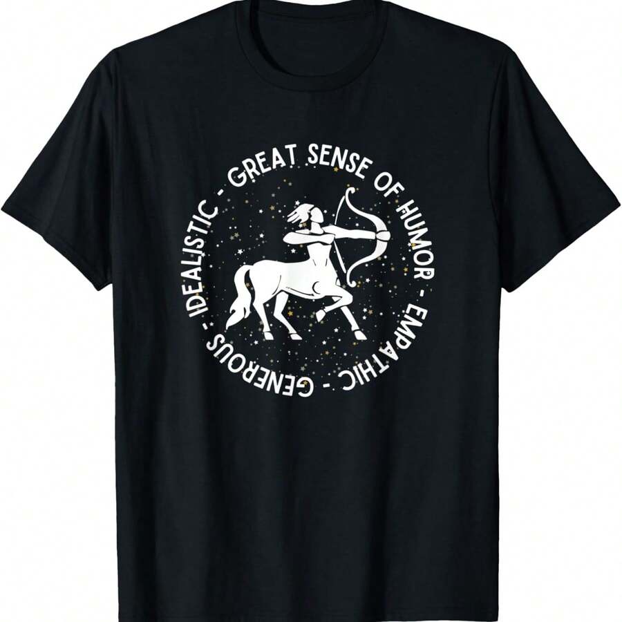 ZODIAC SAGITTARIUS - Horoscope Tee T-Shirt - Black - View 1